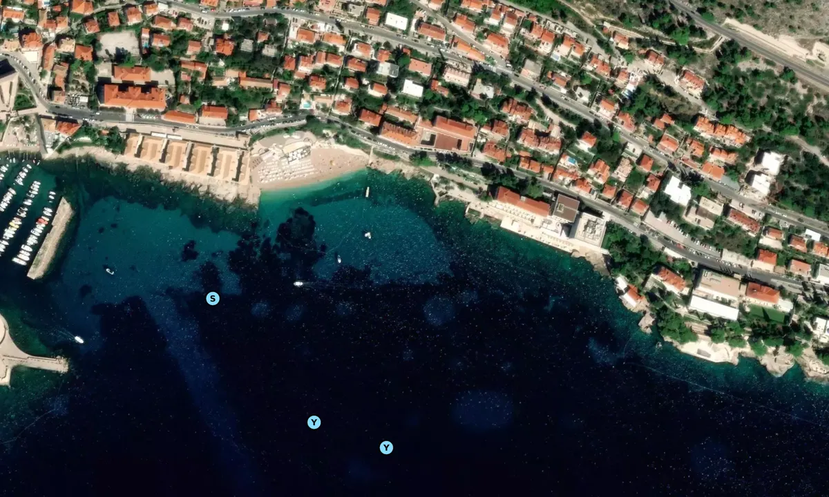 Satelite image of Plaža Banje