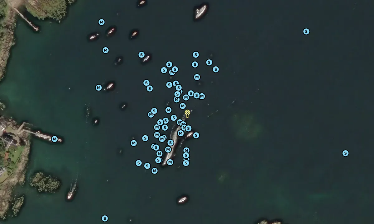 Satelite image of Plocton outer visitor moorings