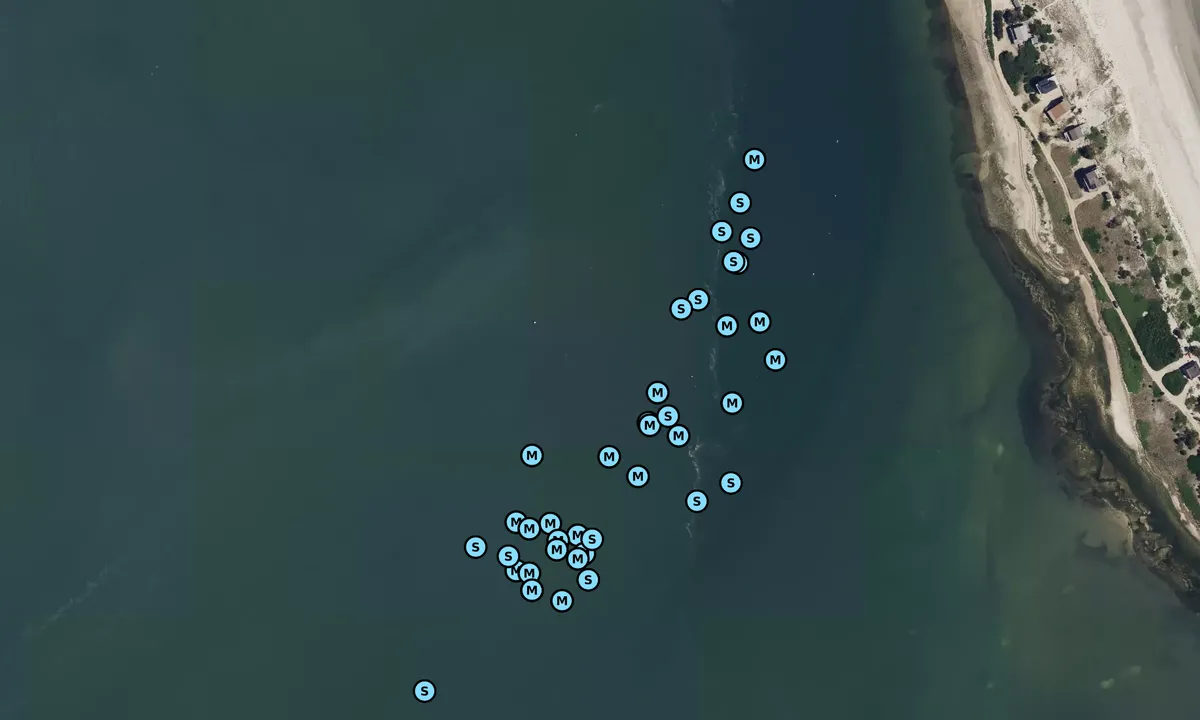 Satelite image of Plymouth Harbor Mooring Balls (PYC)