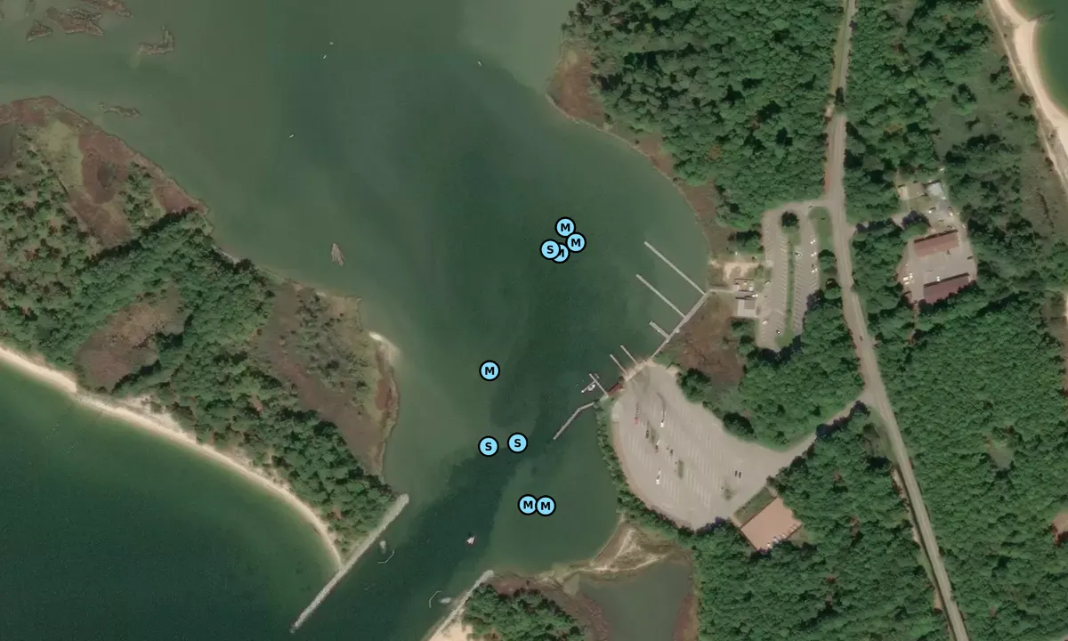 Satelite image of Point Lookout State Park