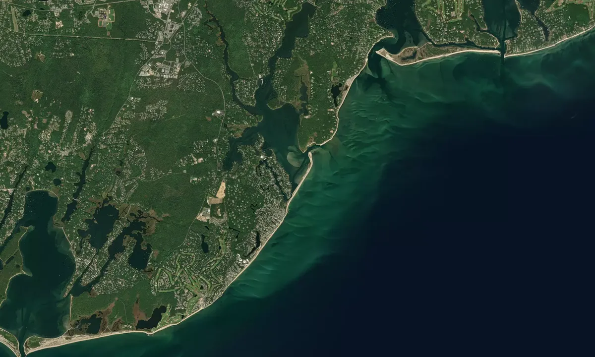 Flyfoto av Popponsett Bay Sand Bar