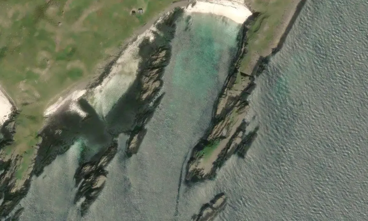 Satelite image of Port an Eilean, Handa Island
