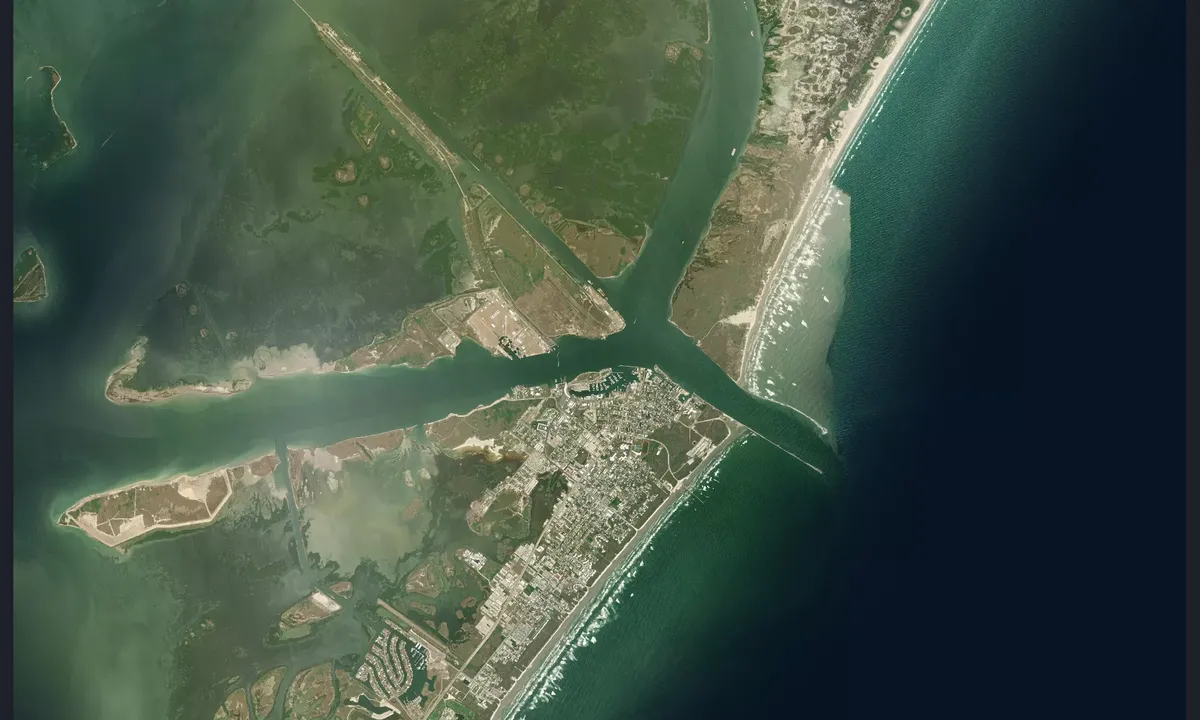 Flyfoto av Port Aransas Municipal Harbor