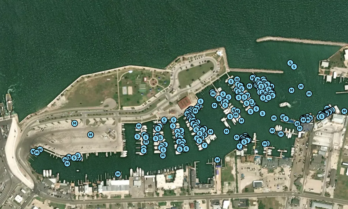 Satelite image of Port Aransas Municipal Harbor