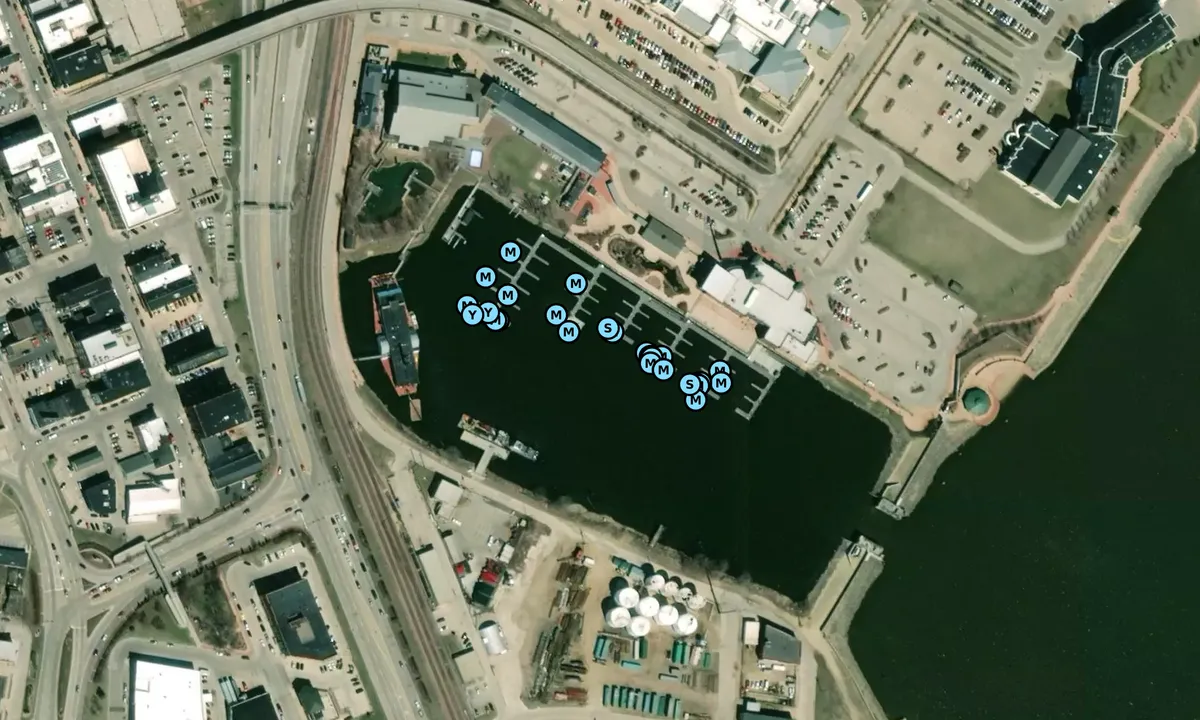 Satelite image of Port of Dubuque Marina