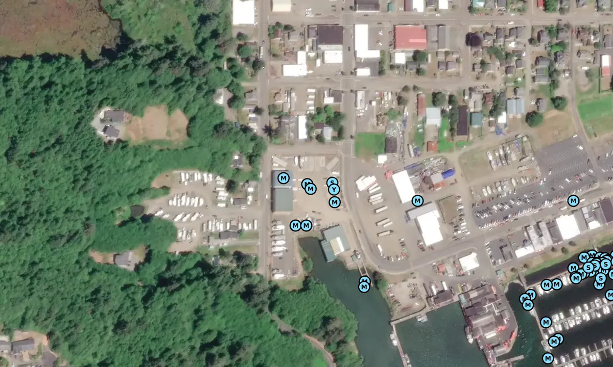 Satelite image of Port of Ilwaco Boatyard