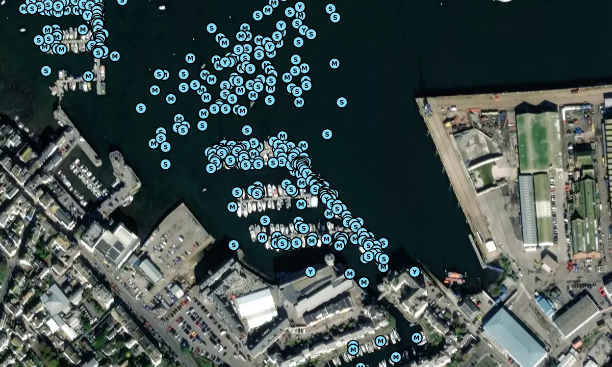 Satelite image of Port Pendennis Marina - Falmouth