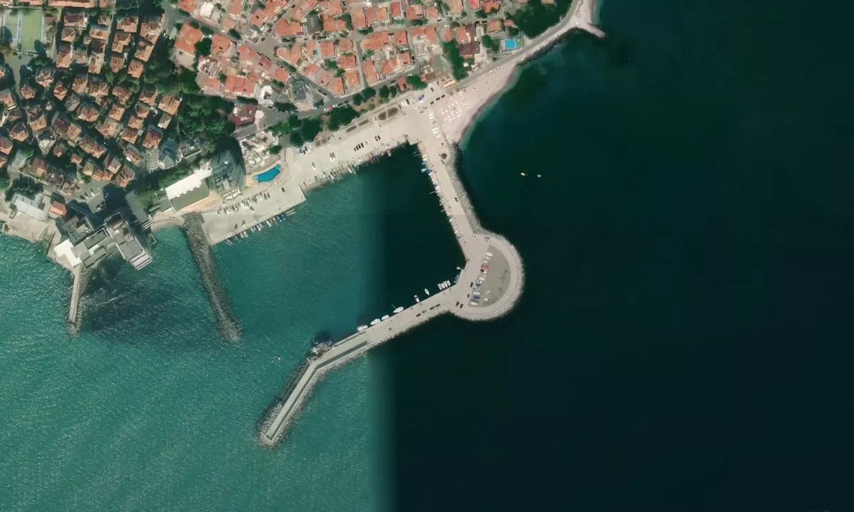 Satelite image of Port Pomorie