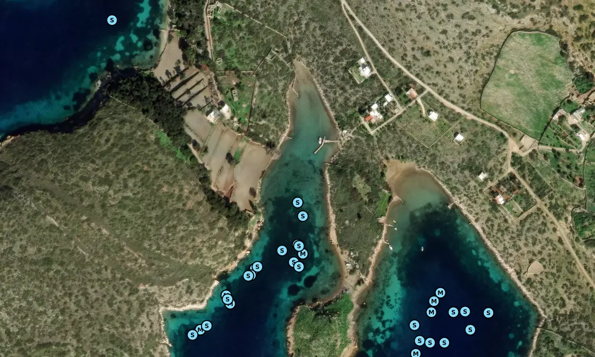 Satelite image of Port Stretto, north bay