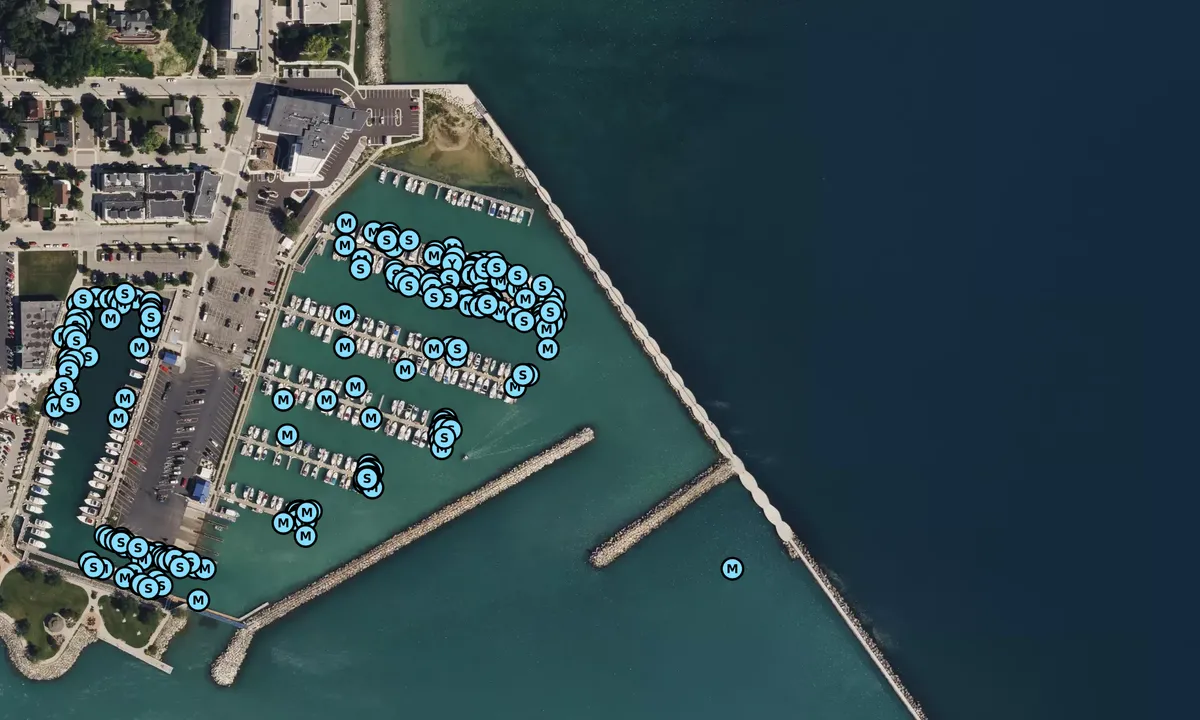 Satelite image of Port Washington Marina - Ozaukee