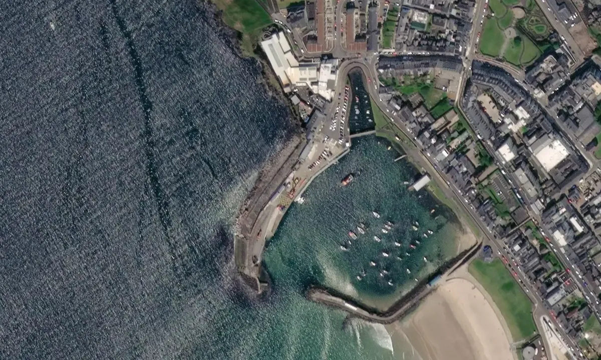 Flyfoto av Portrush Harbour