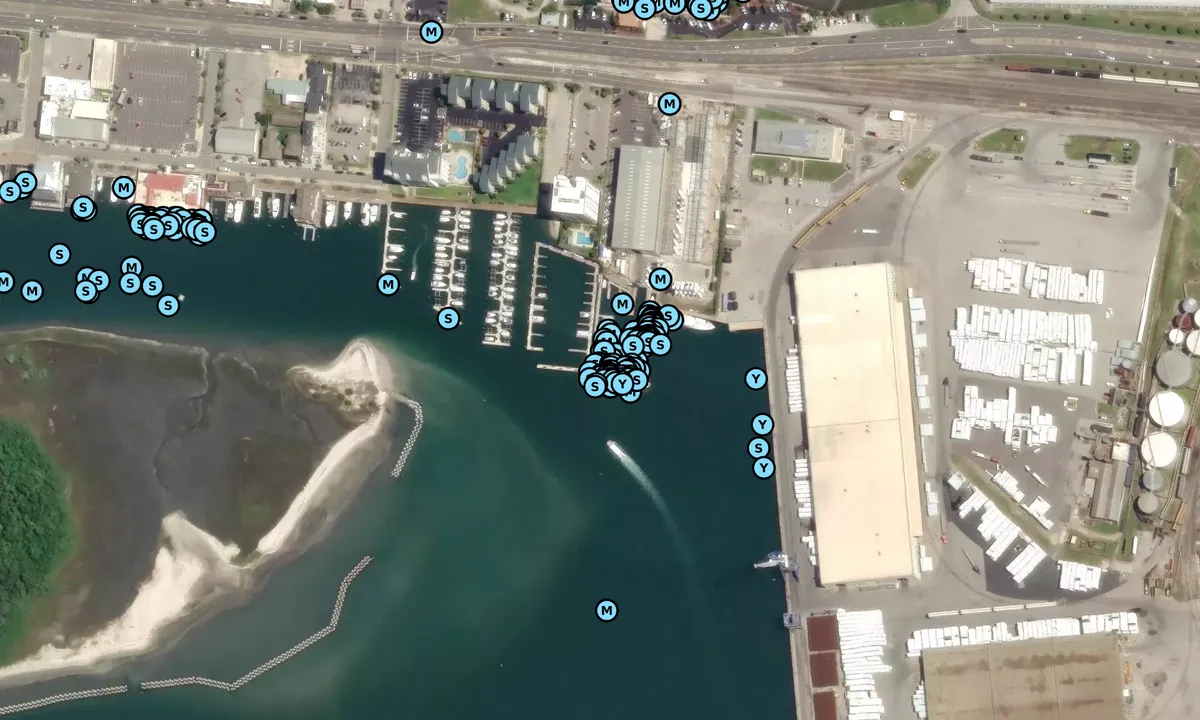 Satelite image of Portside Marina - Morehead City