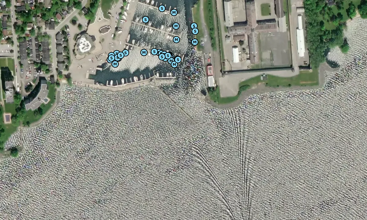 Satelite image of Portsmouth Olympic Harbour