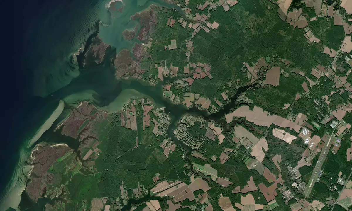 Flyfoto av Pungoteague Creek