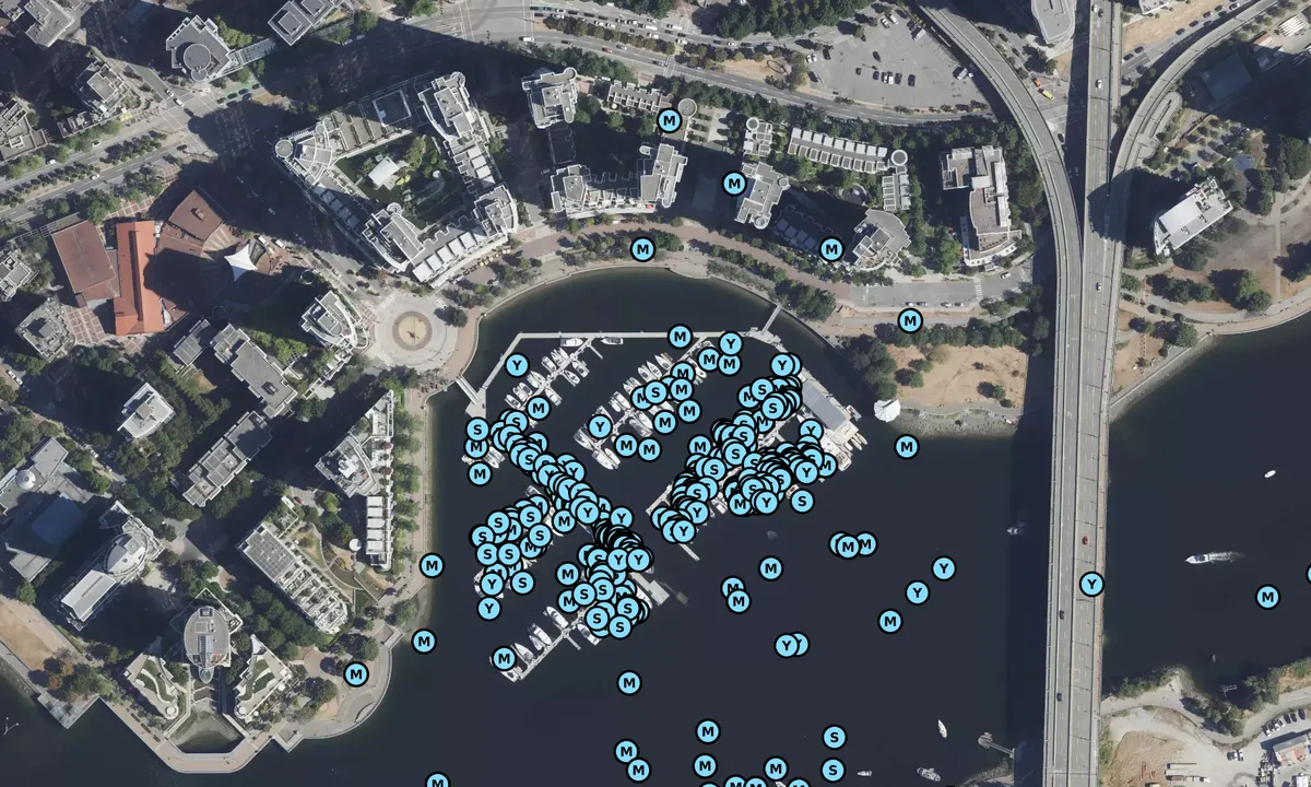 Satelite image of Quayside Marina - British Columbia