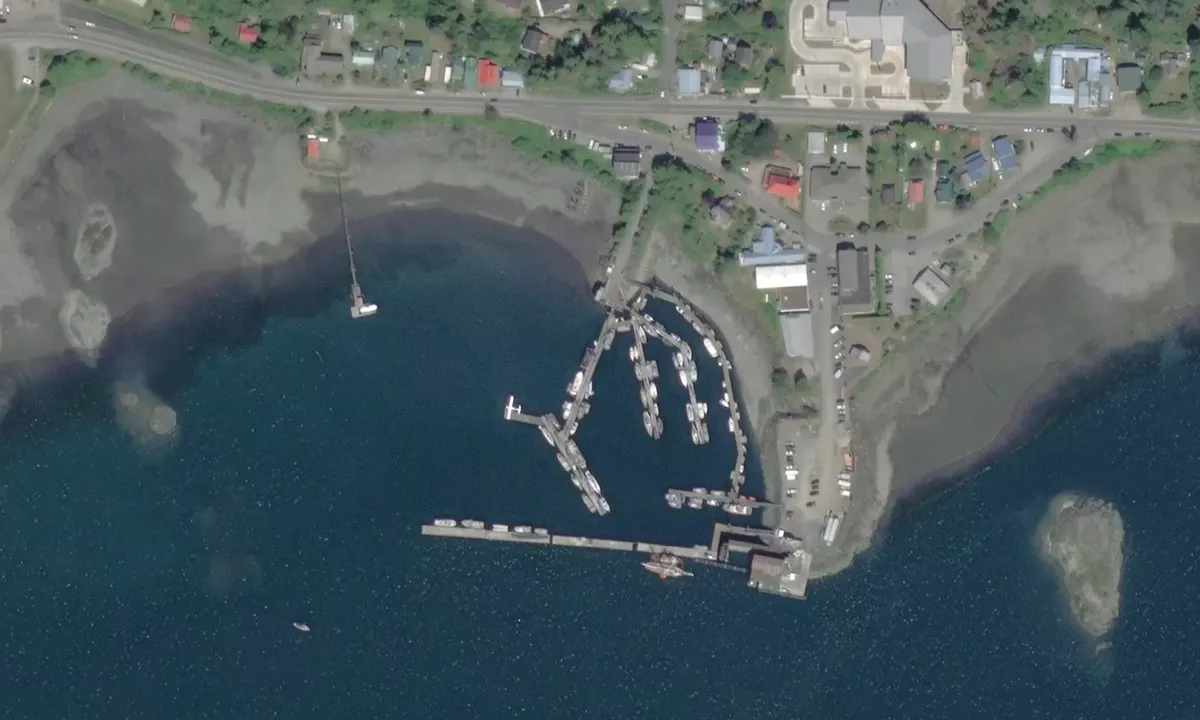 Flyfoto av Queen Charlotte City Harbour