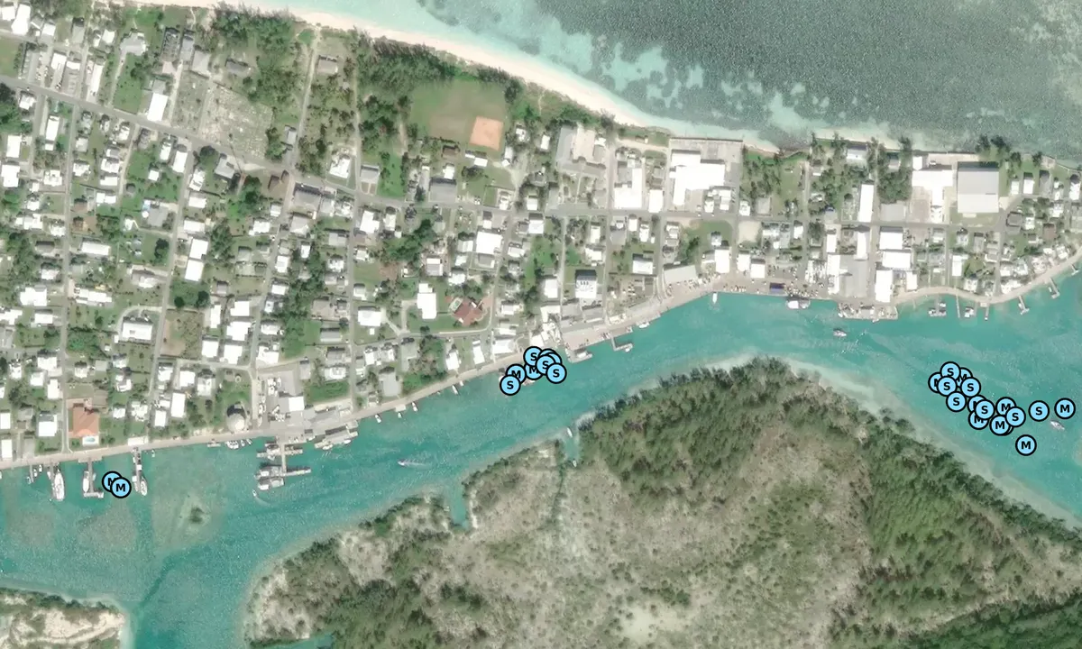 Satelite image of R and B Boat Yard