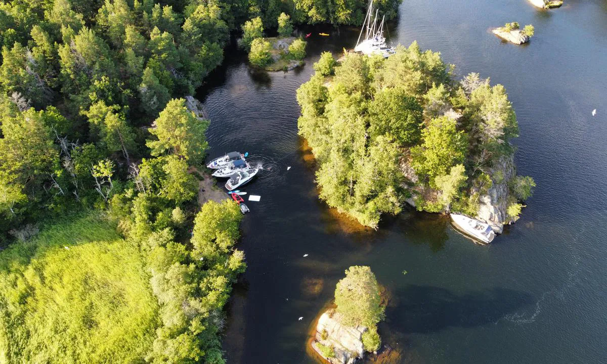 Ramsøy, Nidelva: Dronebilde Ramsøy