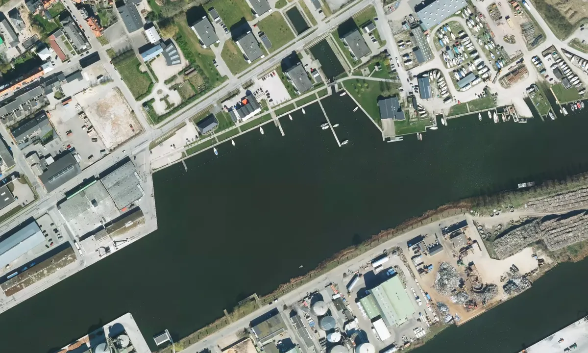 Flyfoto av Randers Lystbådehavn