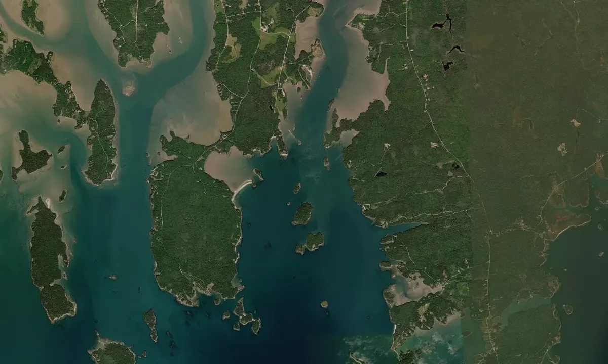 Flyfoto av Raspberry Island - Harrington