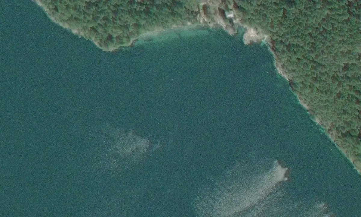 Flyfoto av Reid Island