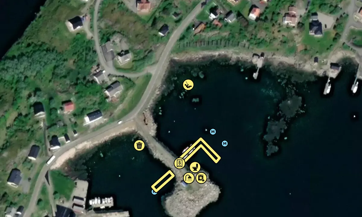 Satelite image of Reineholmen Gjestehavn