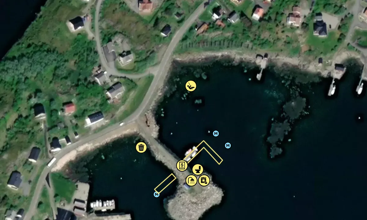 Satelite image of Reineholmen Gjestehavn