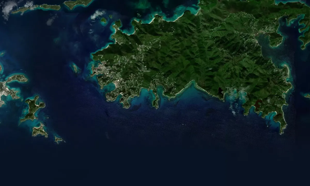Flyfoto av Rendevous Bay