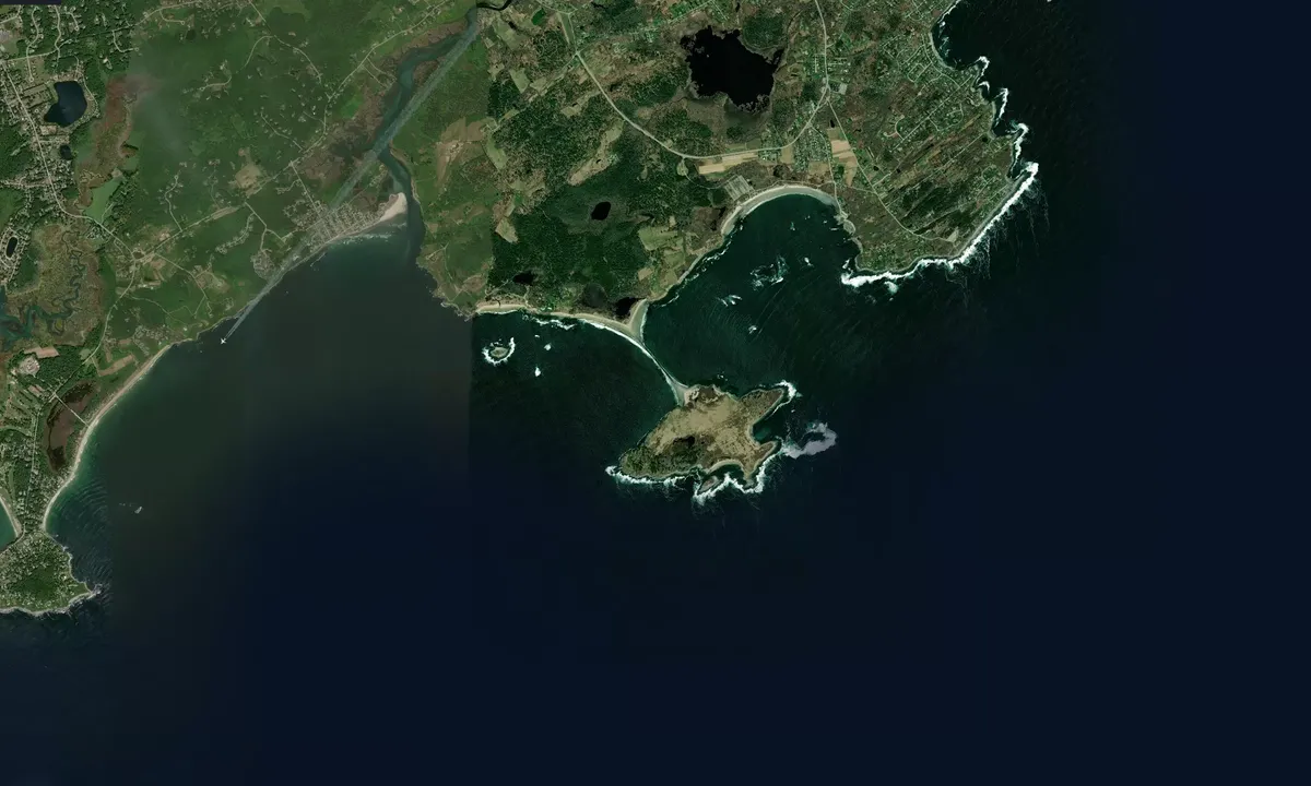Flyfoto av Richmond Island (west)