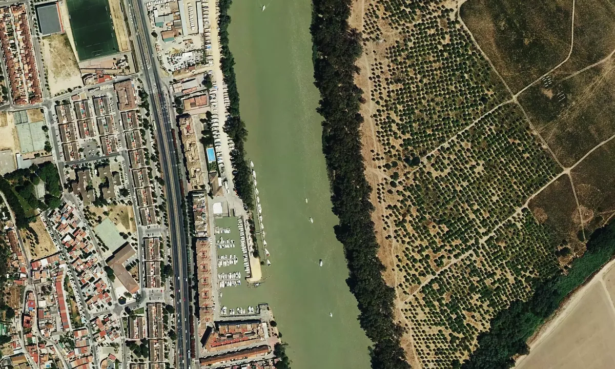 Flyfoto av Río Guadalquivir