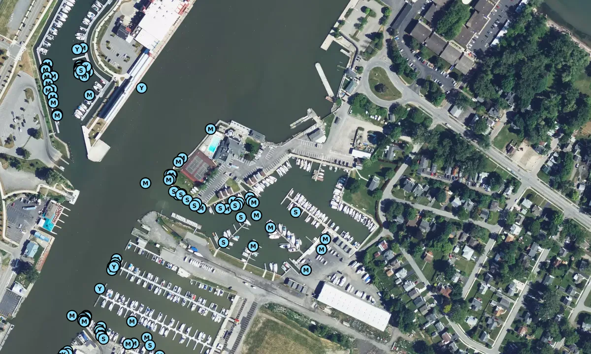 Satelite image of Rochester Yacht Club - Irondequoit