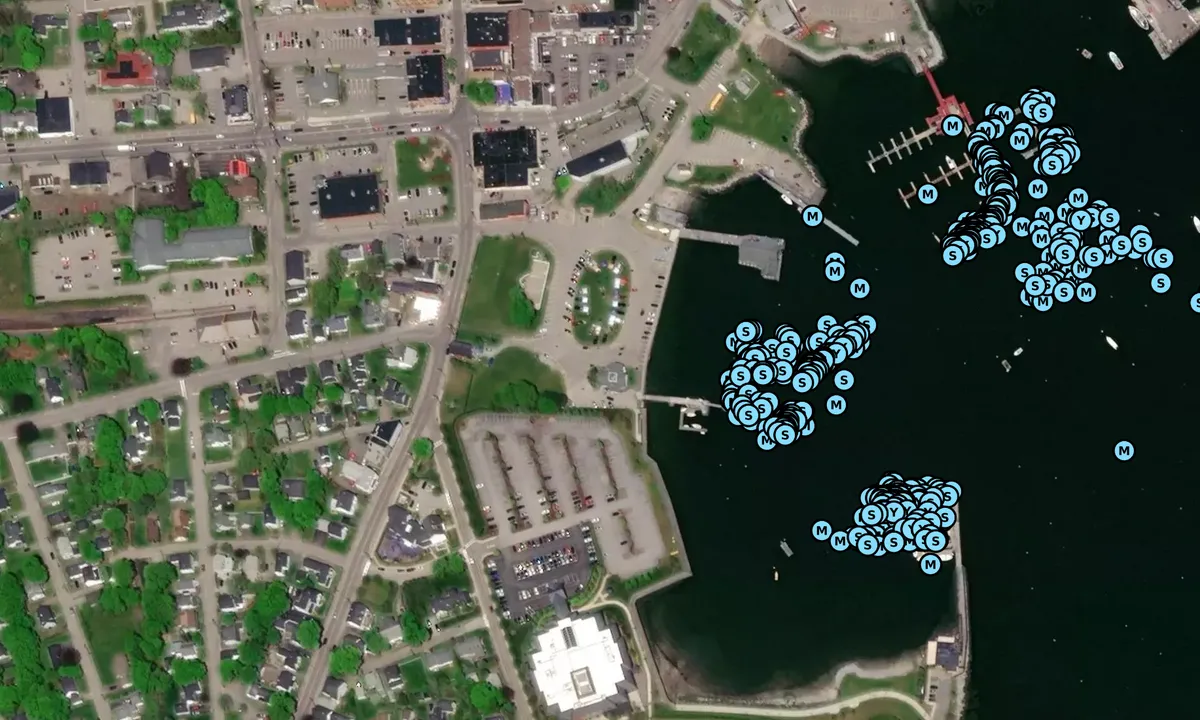 Satelite image of Rockland Yacht Club