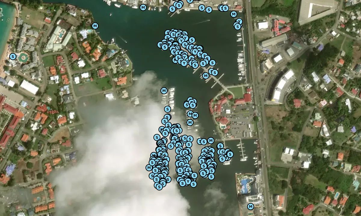 Satelite image of Rodney Bay Marina - Gros Islet