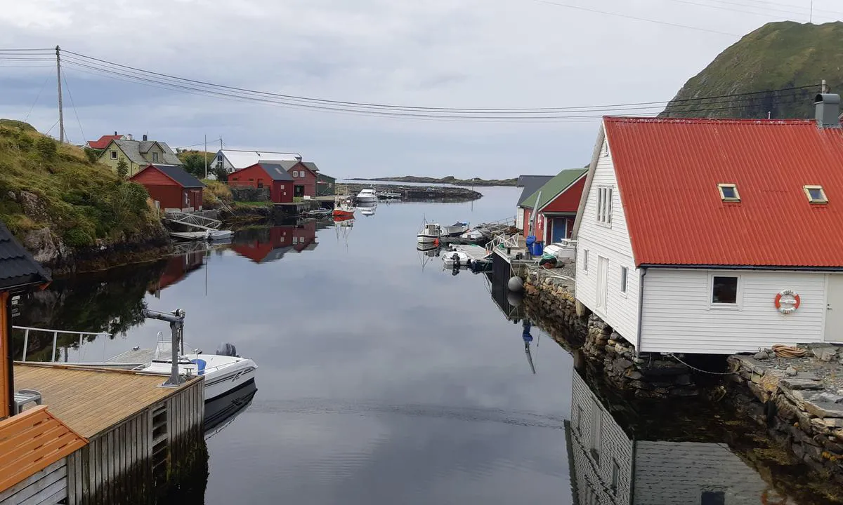 Rognaldsvåg: Søre havna, bilde tatt fra broen.