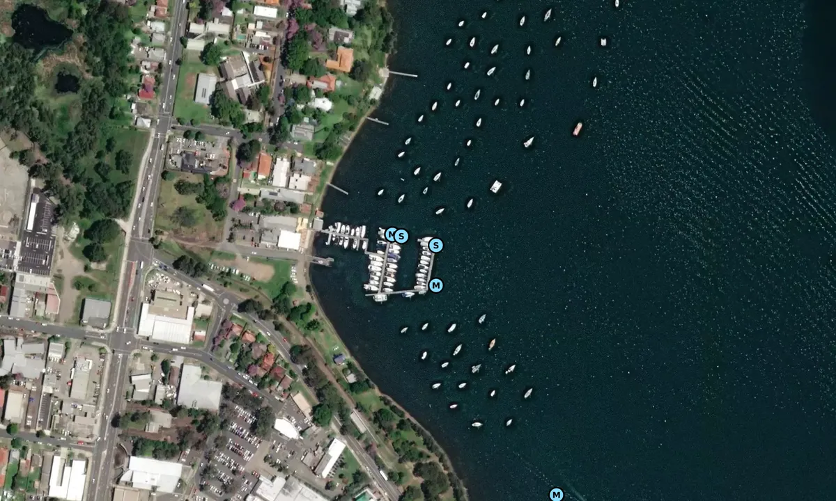 Satelite image of Royal Motor Yacht Club Toronto - Lake Macquarie