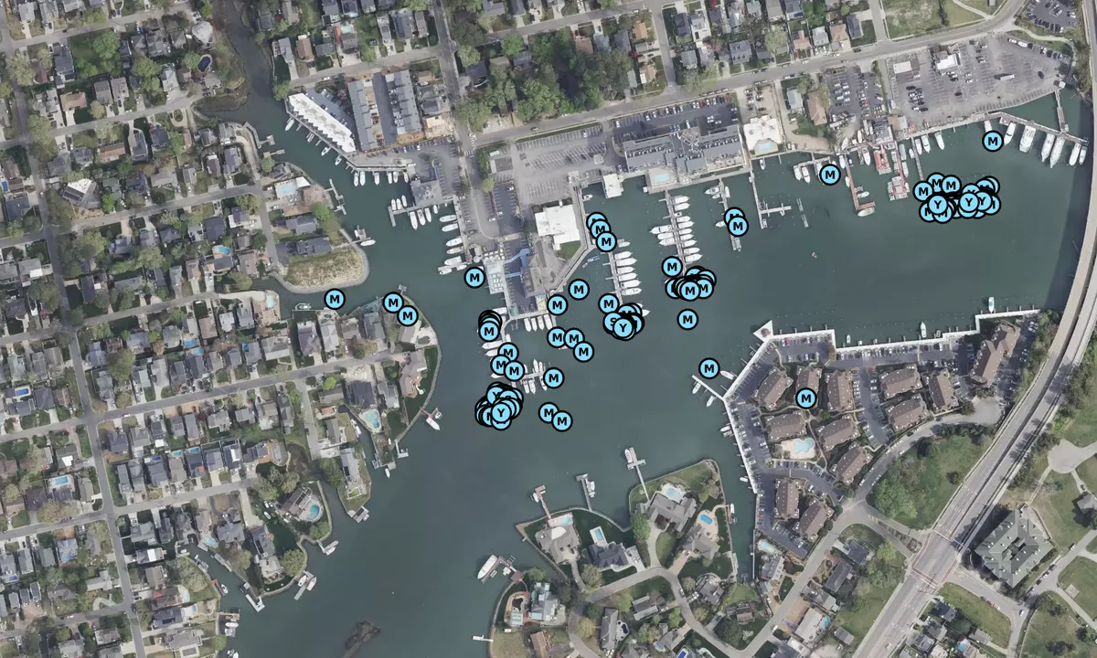 Satelite image of Rudees Inlet Station Marina