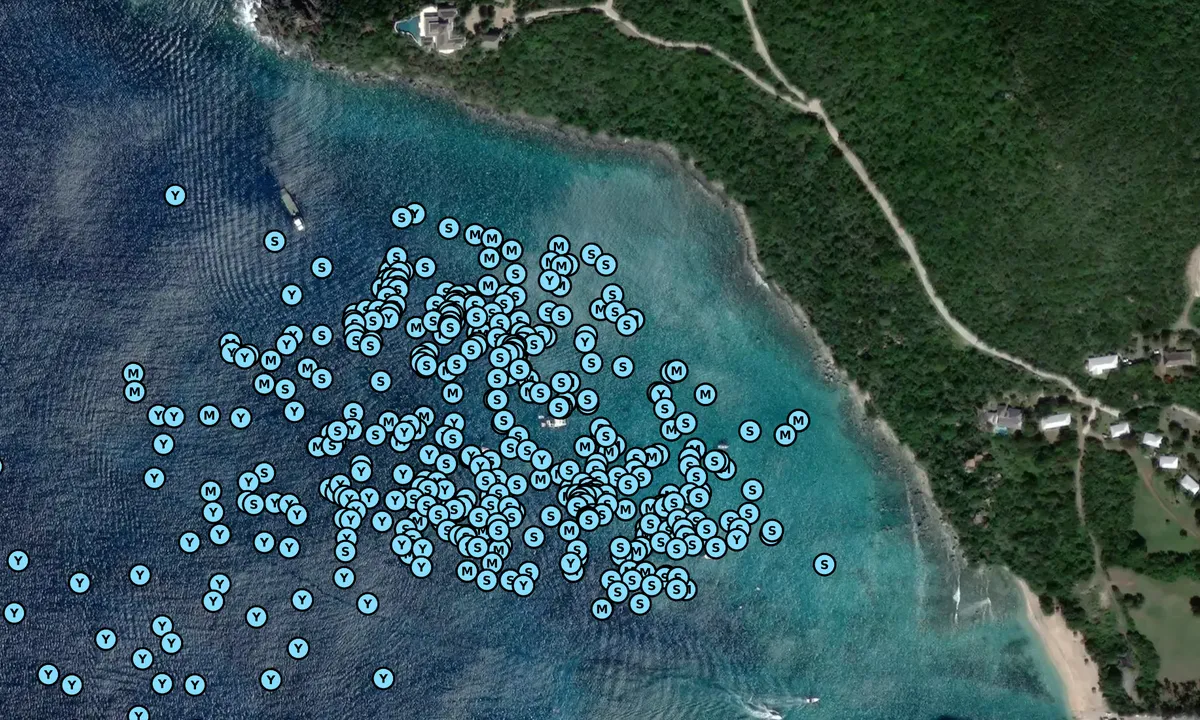 Satelite image of Saint Thomas Bay
