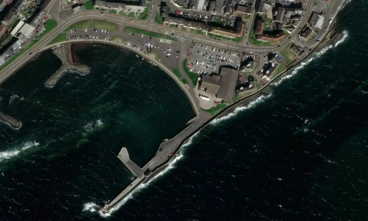 Satelite image of Saltcoats Harbour