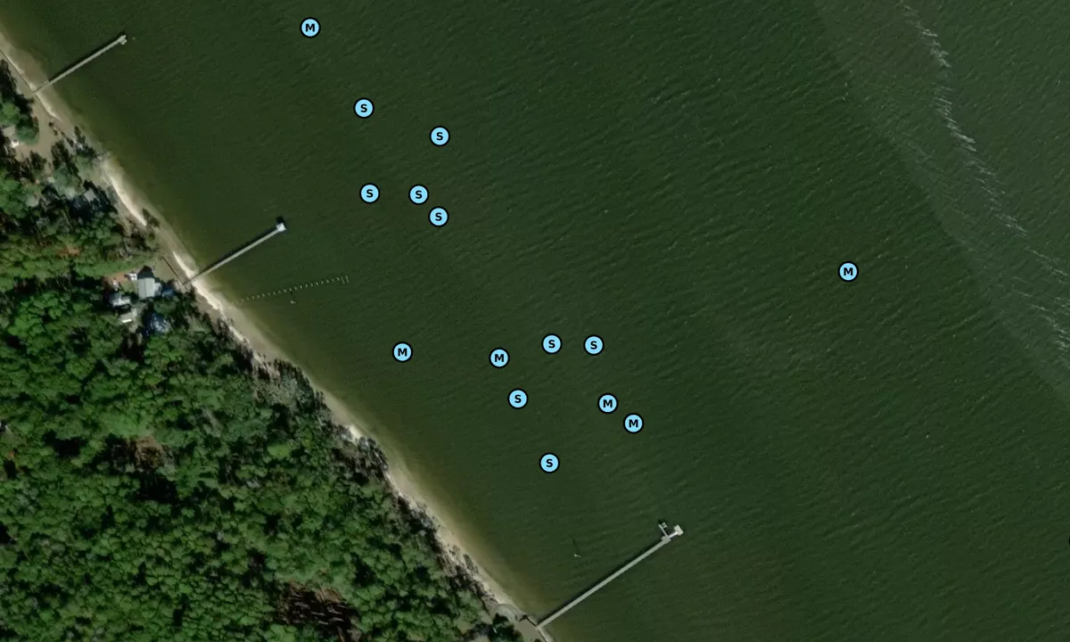 Satelite image of Sams Piers