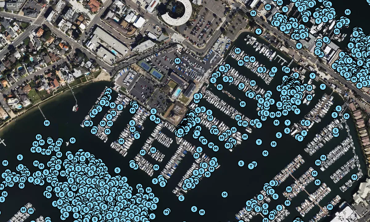 Satelite image of San Diego Yacht Club - California