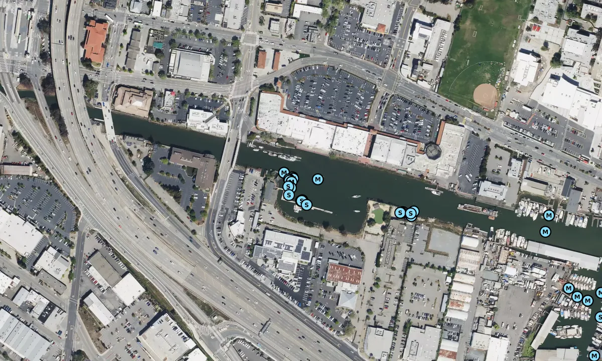 Satelite image of San Rafael Yacht Club