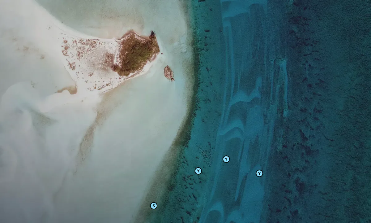 Satelite image of Sand Cay Island