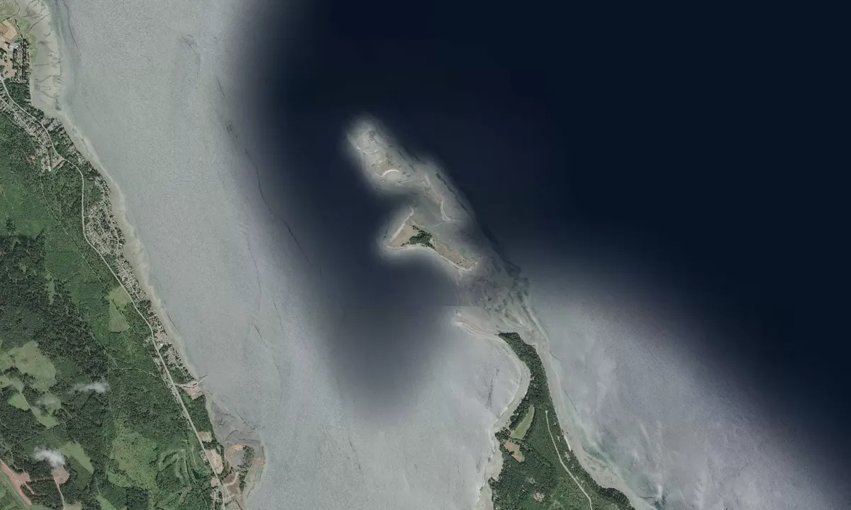 Flyfoto av Sandy Island Marine Provincial Park
