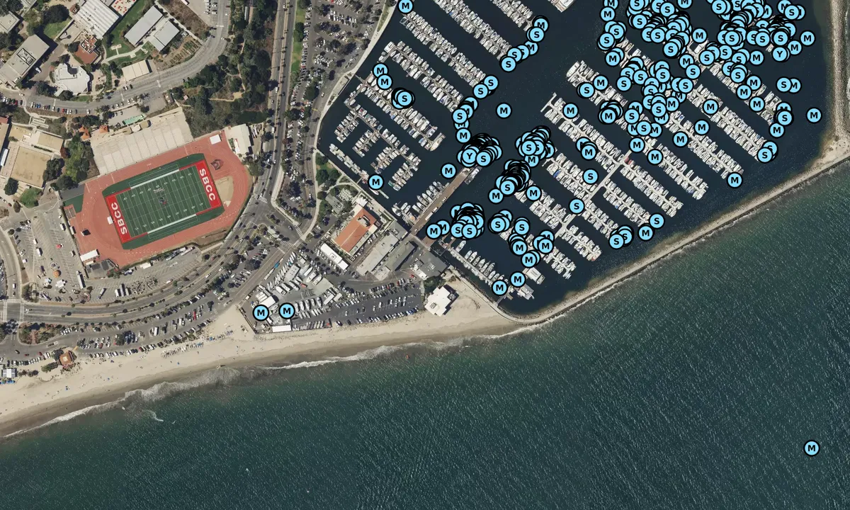 Satelite image of Santa Barbara Yacht Club - California