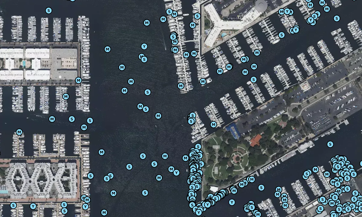 Satelite image of Santa Monica Windjammers Yacht Club