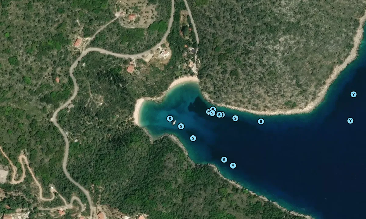 Satelite image of Sarakiniko Beach