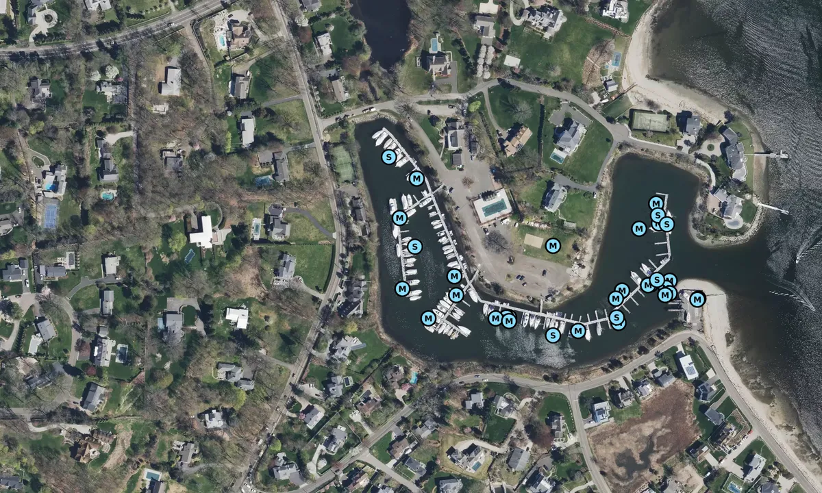 Satelite image of Saugatuck Harbor Yacht Club