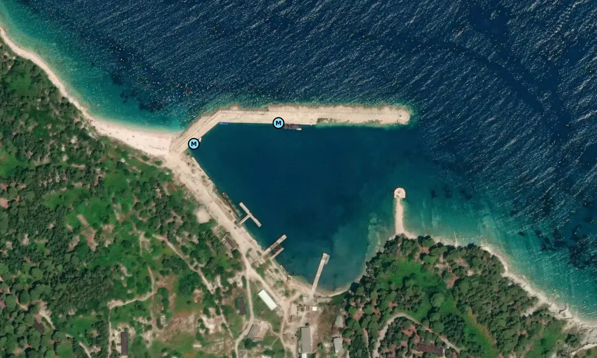 Satelite image of Sazan Island