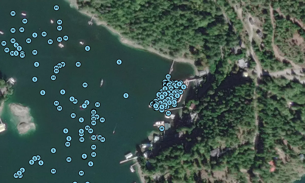Satelite image of Seattle Yacht Club Outstation - Garden Bay