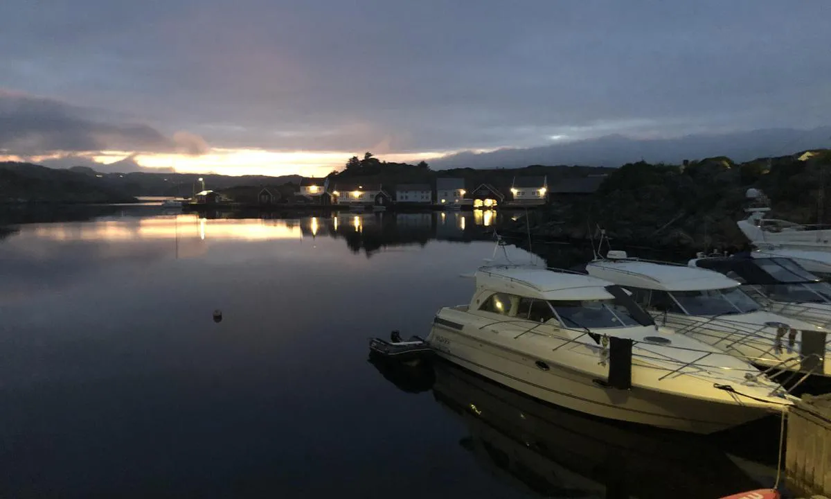 Sæløer: Morgenstemning ved moloen. Morgengry kl 03.20.